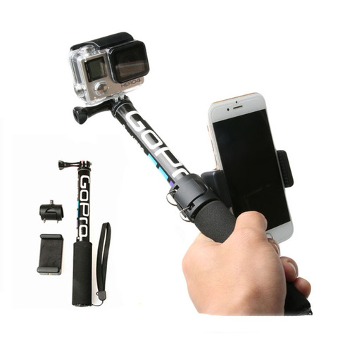 Self Selfie Stick Handheld Extendable Pole Monopod Phone Holder Adapter for Go Pro HERO 9 8 7 6 5 Xiaomi YI 4K Lite SJCAM SJ5000 ► Photo 1/6