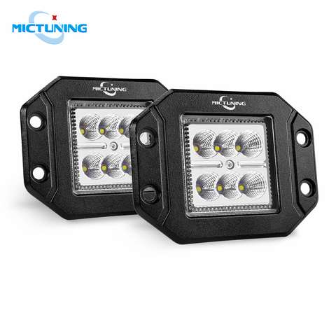 MICTUNING 4.8'' 18W Flood Pods LED Work Light Bar Off Road Fog Lamps Automotive Driving Cube For Vehicles 4X4 ATV SUV Truck Boat ► Photo 1/6