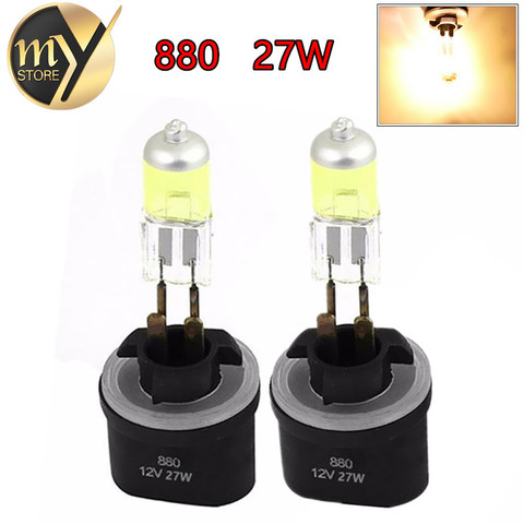 2PCS 880 889 H27W Halogen Bulbs 27W PGJ13 Headlights Car fog lamps light running Car Light Source parking  day DRL Yellow Amber ► Photo 1/6