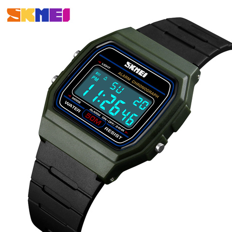 Fashion Retro Sports Watches Men Women Kid Colorful Electronic Digital Watch LED Light Dress Wristwatch reloj mujer SKMEI 2022 ► Photo 1/6