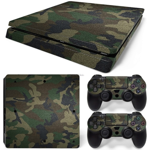 Camouflage Decal Sticker Skin Cover For Sony PS4 Slim Console + 2 Controller ► Photo 1/6