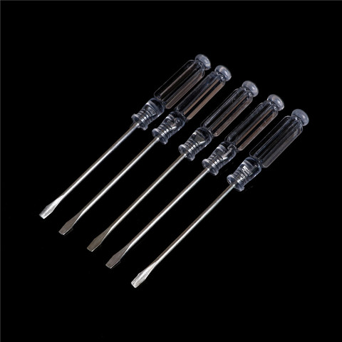 5pcs/lot Mini Small Magnetic Precision Clear Screwdriver Home Repair Tool Nonslip Handle Flat Head Slotted Screwdriver ► Photo 1/1