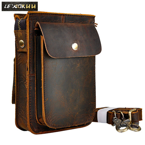 Fashion Crazy Horse Leather Multi-function Hook Crossbody Satchel Messenger Bag Cigarette Case 6