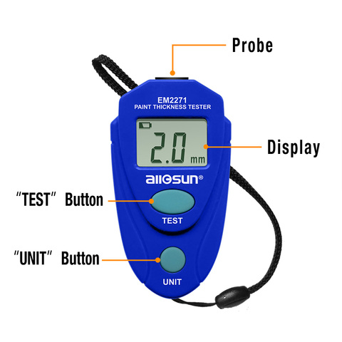 all-sun Thickness Gauge EM2271 With Russian Manual Digital Display  Car Painting Thickness Meter ► Photo 1/6