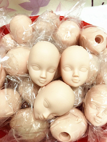 O for U 20 Pcs/lot Soft Plastic Toy Practice Makeup Doll Head 1/6 White Double-fold Eyelid DIY Heads For Barbies BJD Make Up ► Photo 1/5