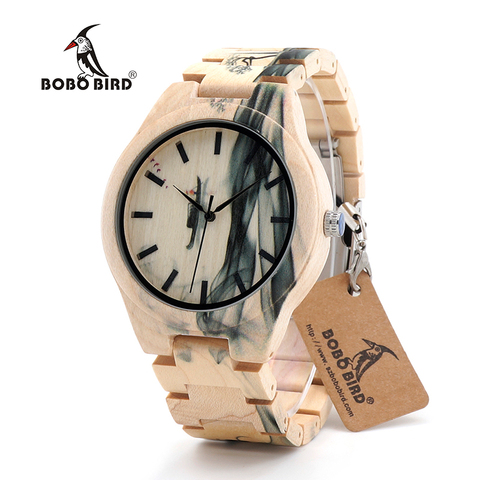 New Arrival BOBO BIRD Wooden Watch Men Luxury Handmade Japan Move' 2035 Wood Band Quartz Writ Watches Male Relogio C-O17 ► Photo 1/6