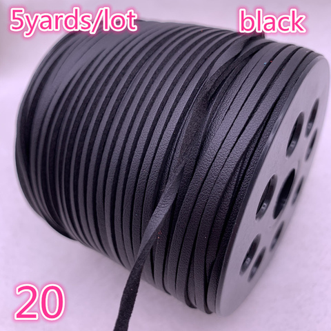 New 5yards/lot 3mm Flat Faux Suede Braided Cord Korean Velvet Leather Handmade Beading Bracelet Jewelry Making String Rope #20 ► Photo 1/5