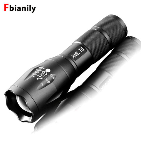 Portable LED Flashlight LED Torch Zoomable Flashlight 8000LM E17 CREE XM-L T6 5 Mode Light For 18650 or 3xAAA NO Battery ► Photo 1/6