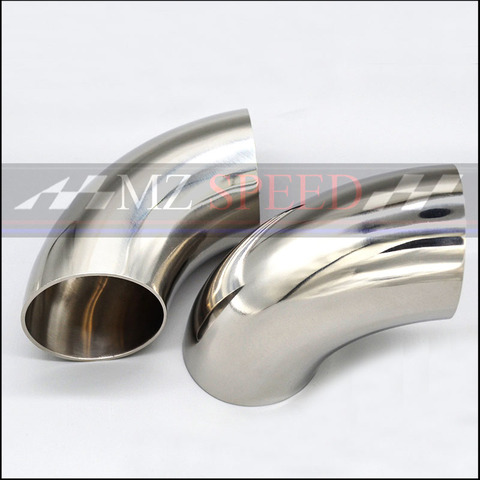 51mm 57mm 63mm 76mm OD Sanitary Butt Weld 90 Degree Elbow Bend Pipe 304 stainless steel car exhaust pipe muffler welded pipe ► Photo 1/3