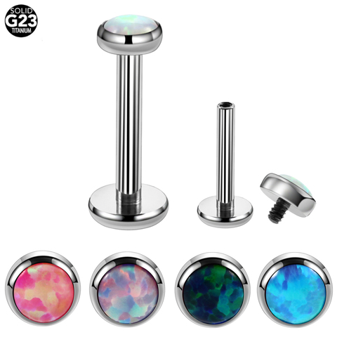 H-S 1PC G23 Titanium Opal Labret Stud Rings Lip Bars Sexy Charming Ear Cartilage Tragus Piercing For Unisex Jewelry 16g ► Photo 1/6
