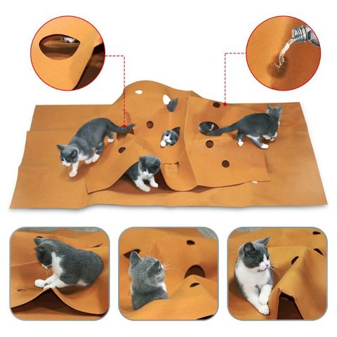 Cat Playing Mat Training Pet Activity Play Mats Collapsible Pets Rug Scratch Resistant Toys Bite Pad ► Photo 1/5