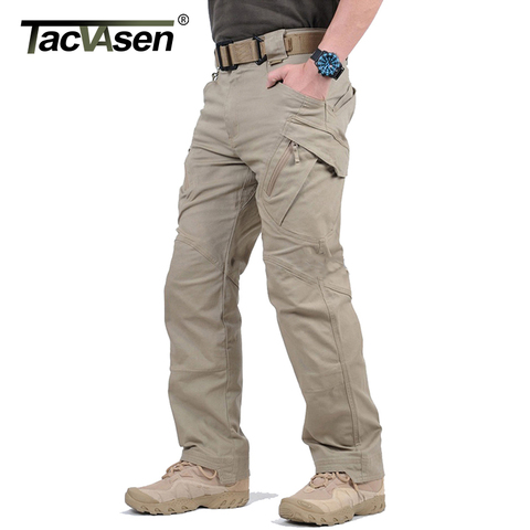 TACVASEN IX9 City Tactical Pants Mens Multi Pockets Cargo Pants Military Combat Cotton Pant SWAT Army Casual Trousers Hike Pants ► Photo 1/6