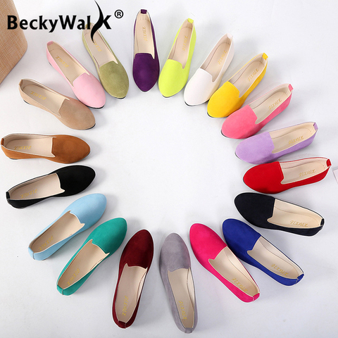 2022 Spring Ladies Shoes Women Flats Shoes Woman Slip On Candy Color Suede Work Loafers Autumn Casual Women's Shoes WSH2216 ► Photo 1/6