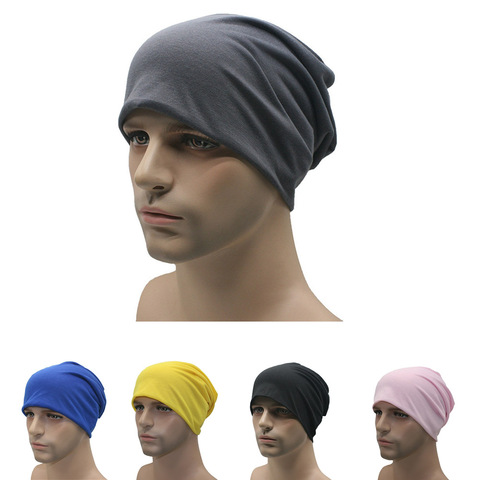 Candy Color Hat for Women Men Cotton Beanie Stylish Thin Hip-hop Caps Soft Cancer Chemo Hat Unisex Winter Fashion Pile Cap ► Photo 1/6