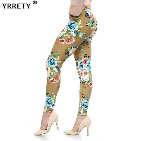 YRRETY Women Leggings High Street Cotton Leggin Casual Floral Printed Legging Graffiti Soft Fashion Women Trousers Hot Fashion ► Photo 1/6