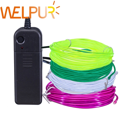 Flexible Neon Light 1m/3m/5M 3V  Glow EL Wire Rope tape Cable Strip LED Neon Lights Shoes Clothing Car waterproof led strip ► Photo 1/6