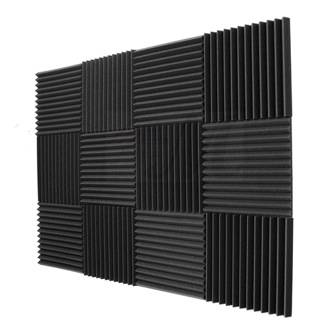 12 Pack- Acoustic Panels foam Engineering sponge Wedges Soundproofing Panels 1inch x 12 inch x 12inch ► Photo 1/6
