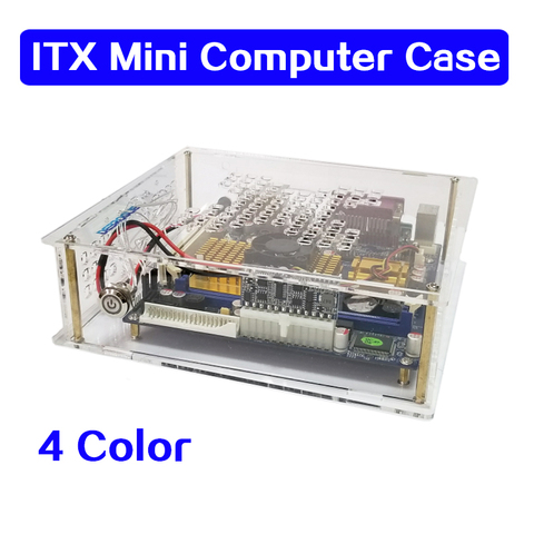 ITX transparent mini chassis Desktop computer simple case HTPC chassis industrial control box case acrylic ► Photo 1/6