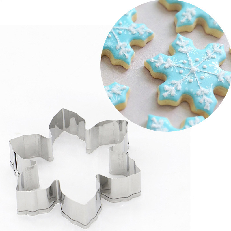 Christmas 5Pcs Snowflake Cake Cookie Stainless Steel Aluminium Mold Cutter D