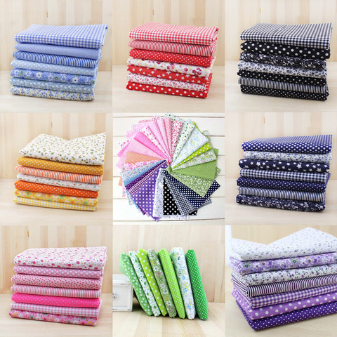 7pcs 50cm x48cm free shipping plain thin Patchwork Cotton Fabric Floral Series Quilt Charm Quarters Bundle Sewing ► Photo 1/6