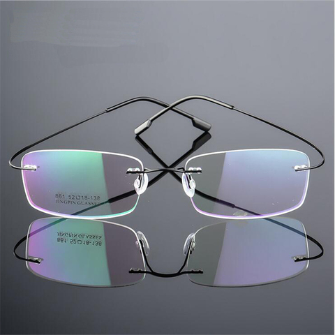Titanium Alloy Flexible Frameless Men Women Metal Rimless Myopia Frame Foldable Glasses Leg Optical Eyeglasses ► Photo 1/6
