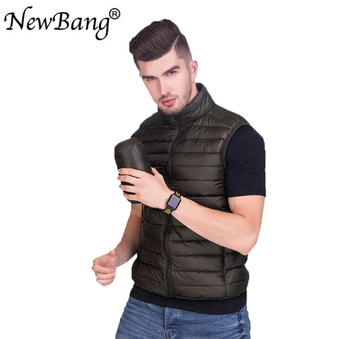 New Bang Brand Autumn Men's Ultra Light Down Vest Sleeveless Feather Jacket Gilet Male White Duck Down Vests Plus Size 7 Colors ► Photo 1/6