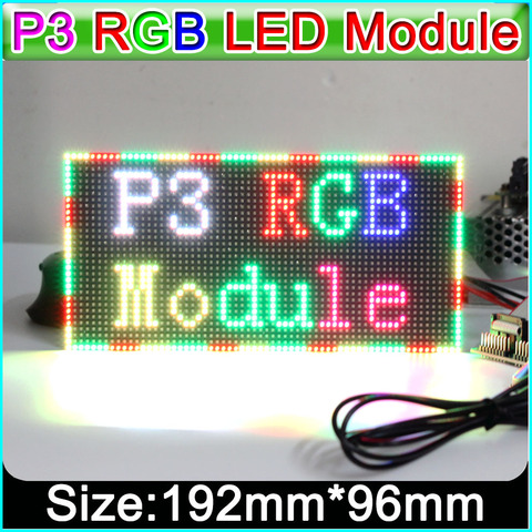 P3 Indoor Full Color LED Display Module,192mm x 96mm, 64*32 Pixels,SMD 3 in 1 RGB P3 LED Panel, P4 P5 P6 P10 Video LED Module ► Photo 1/5