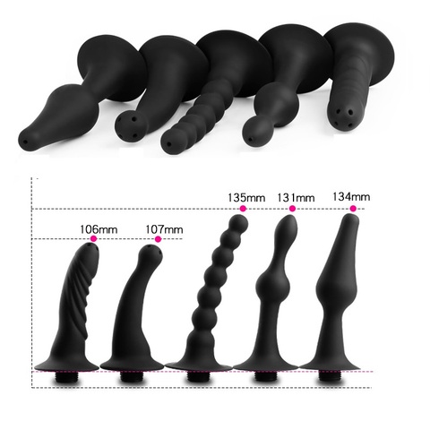 Silicone new douche enema syringe shower cleaning head anal beads butt plug nozzle tip Erotic gay sex toy For Women Men ► Photo 1/6