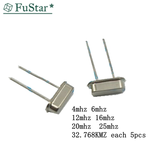 HC-49S Crystal Oscillator Electronic Kit Resonator Ceramic Quartz Resonator hc-49 DIP 7 kinds X 5pcs 32.768K 4 8 12 16 20 25 MHZ ► Photo 1/1