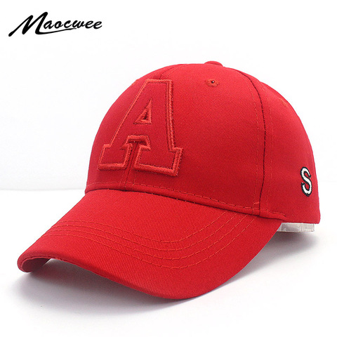 Boy Girl Letter Embroidery A Baseball Hat Summer Autumn Solid Color Red Black White Kids Snapback Hat Adjustable Casual Cap Bone ► Photo 1/6