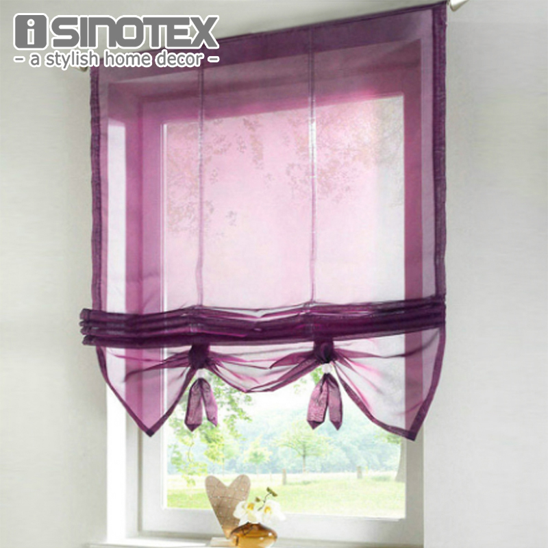 Liftable Rod Pocket Window Curtain Sheer Voile for Bedroom Kitchen Balcony 