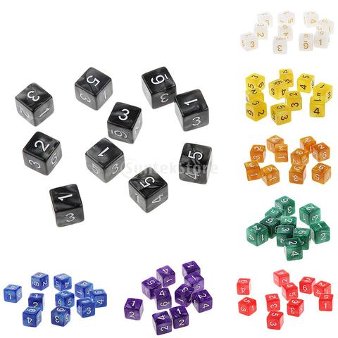 MagiDeal 10pcs Multi-Sided Dice D6 D10 D12 Dice Playing D&D RPG Party Games Dices Digital Game Board Dices ► Photo 1/6