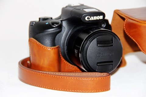 Camera Video Bag Case PU Cover for Canon PowerShot SX60 HS Camera @ ► Photo 1/6