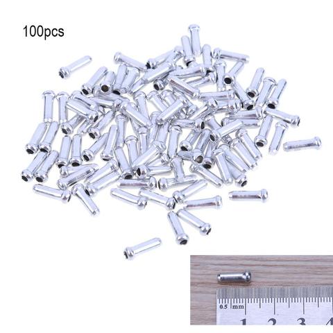 100PCS/Set Aluminum Alloy MTB Bike Bicycle Brake Cable Tips  Bicycle Brake Shifter Inner Cable Tips Wire End Cap Crimps Sliver ► Photo 1/6
