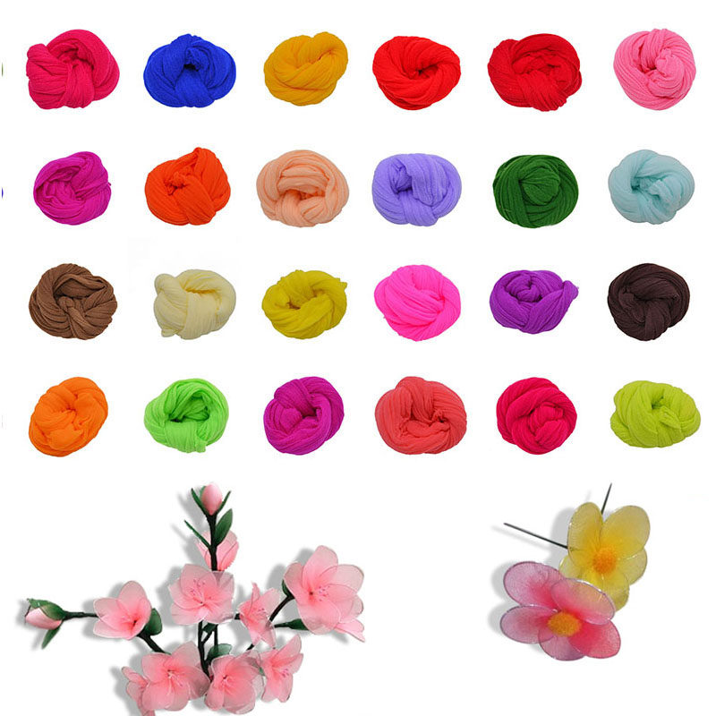 5pcs Multicolor Tensile Nylon Stocking Flower Making Handmade Craft Accessories 