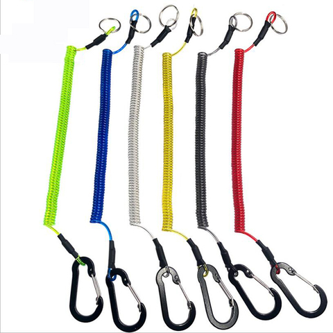 Carabiner Anti-Lost Rope sub-Plier Control Fish Hang Buckle Rope 6 Color Strong Pull Lanyard ► Photo 1/6