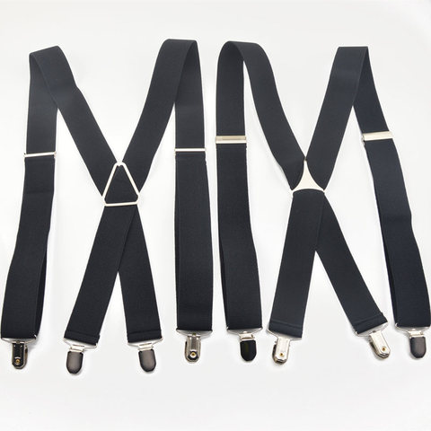 4 clips black  men's  suspenders for men 3.5cm  women's pants with Braces elastic straight adjustable suspenders 3.5*100cm ► Photo 1/6