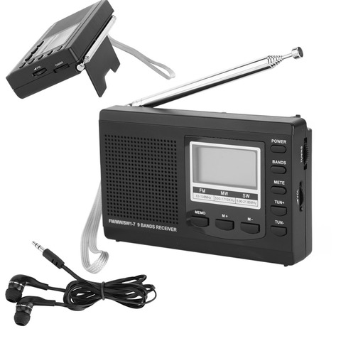 Portable Mini Stereo Radios FM/MW/SW Receiver w/ Digital Alarm Clock FM Radio Receiver Music Player Loudspeaker For Outdoor 2022 ► Photo 1/6