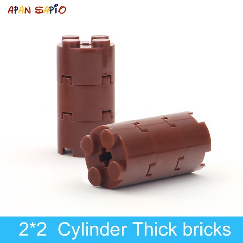 50pcs DIY Building Blocks Thick Figures Bricks Cylinder 2x2Dots Educational Creative Size Compatible With lego Toys for Children ► Photo 1/6