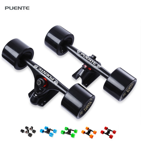 New Arrival 1 Pair Skateboard Truck With Skate Wheel + Riser Pad + Bearing + Hardware Accessory Installing Tool for Skateboard ► Photo 1/6