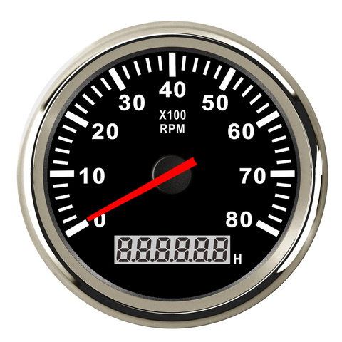 8000 rpm Tachometer Boat Car Marine Tacho Gauge with LCD Hourmeter 85mm Tachometer Diesel &Gasoline Engine RPM Gauge 9~32V ► Photo 1/1