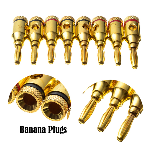 20PCS 4mm 24k Gold Plated Banana Plugs Wire Cable Connectors Musical For Speaker Amplifier Adapter Audio Banana Plug Connector ► Photo 1/6