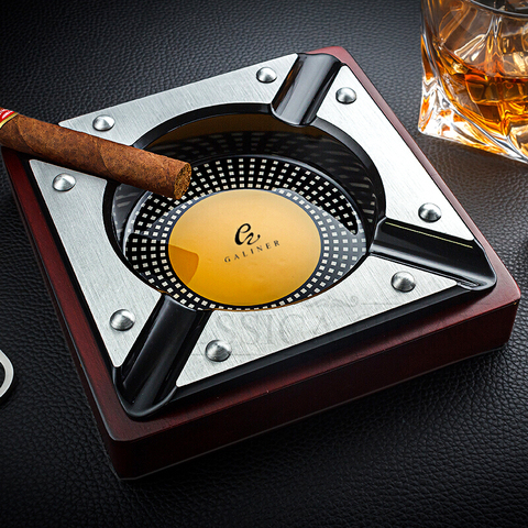 GALINER Red Wood Cigar Ashtray Home Metal Ash Tray Outdoor Luxury 4 Holder  Cigar Cigarette Ashtrays For COHIBA Cigar Accessories - Price history &  Review, AliExpress Seller - Jesscia Gift Shop