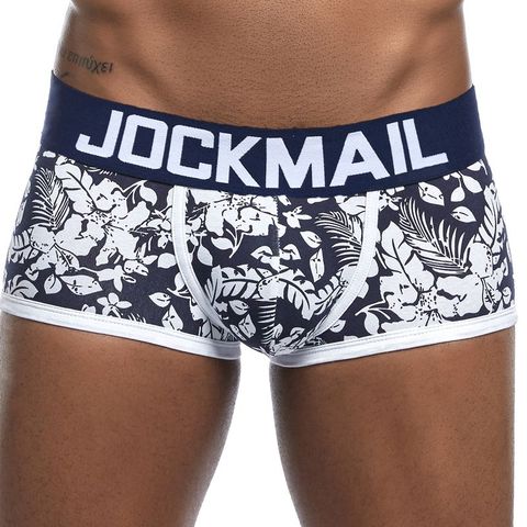 JOCKMAIL Brand Male Panties Breathable Boxers Cotton Men Underwear U convex pouch Sexy Underpants Printed leaves Homewear Shorts ► Photo 1/6