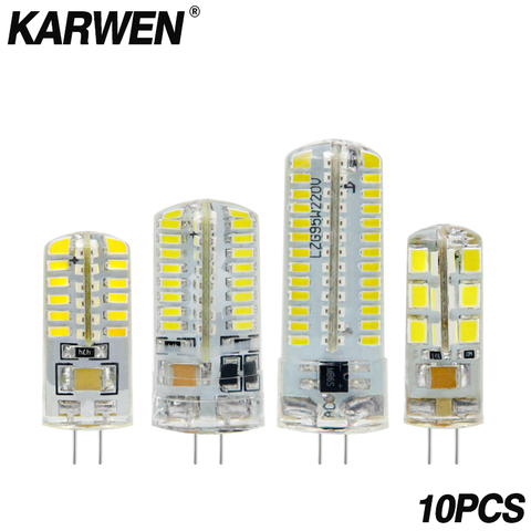 KARWEN 10pcs LED G4 Bulb Lamp High Power 3W SMD2835 3014 DC 12V AC 220V Light 360 Beam Angle Replace For Crystal Chandelier ► Photo 1/6