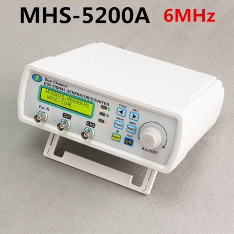 MHS-5200A High Precision Digital DDS Dual-channel Signal Source Generator Arbitrary Waveform Frequency Meter 200MSa/s 6MHz ► Photo 1/1