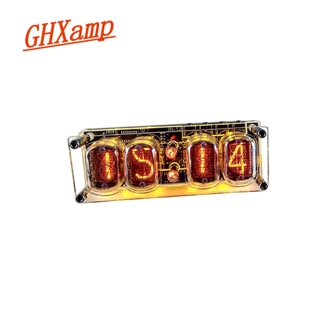 GHXAMP IN-12 Glow Tube 4-digit Clock Colorful LED Backlight DS3231 Nixie Clock IN-12B DC5V USB Electronic DIY ► Photo 1/6