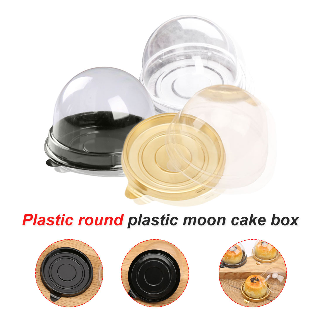 50Pcs Disposable Cake Box Transparent Lid Baking Accessories Moon