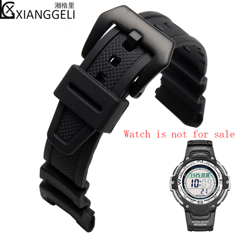 Watch accessories for Casio CASIO SGW-100-1V black silicone rubber men's outdoor sports waterproof watch band ► Photo 1/6