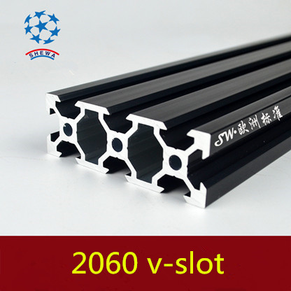 2060 aluminum extrusion profile european standard 2060 v-slot black length 500mm aluminum profile workbench 1pcs ► Photo 1/3
